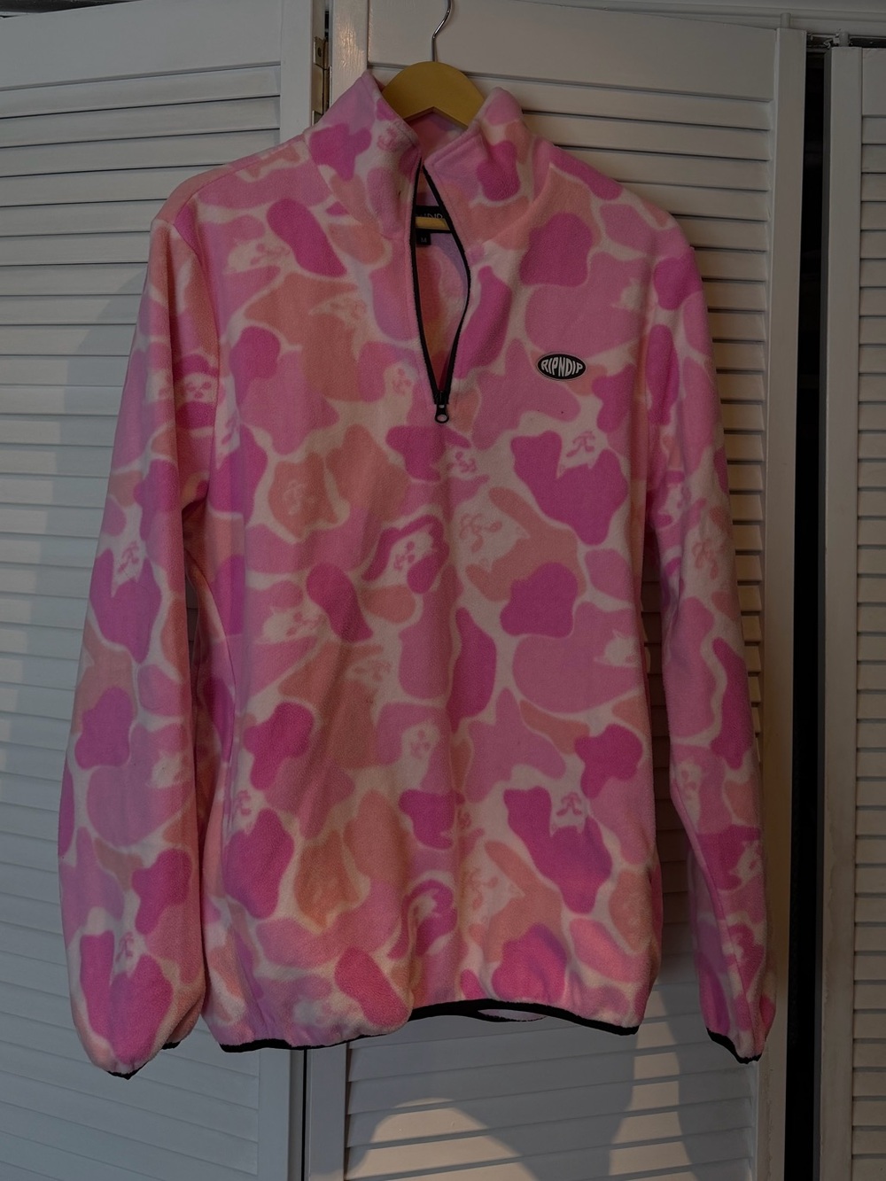 Ripndip Pink Camo Fleece Quarter-Zip Pullover